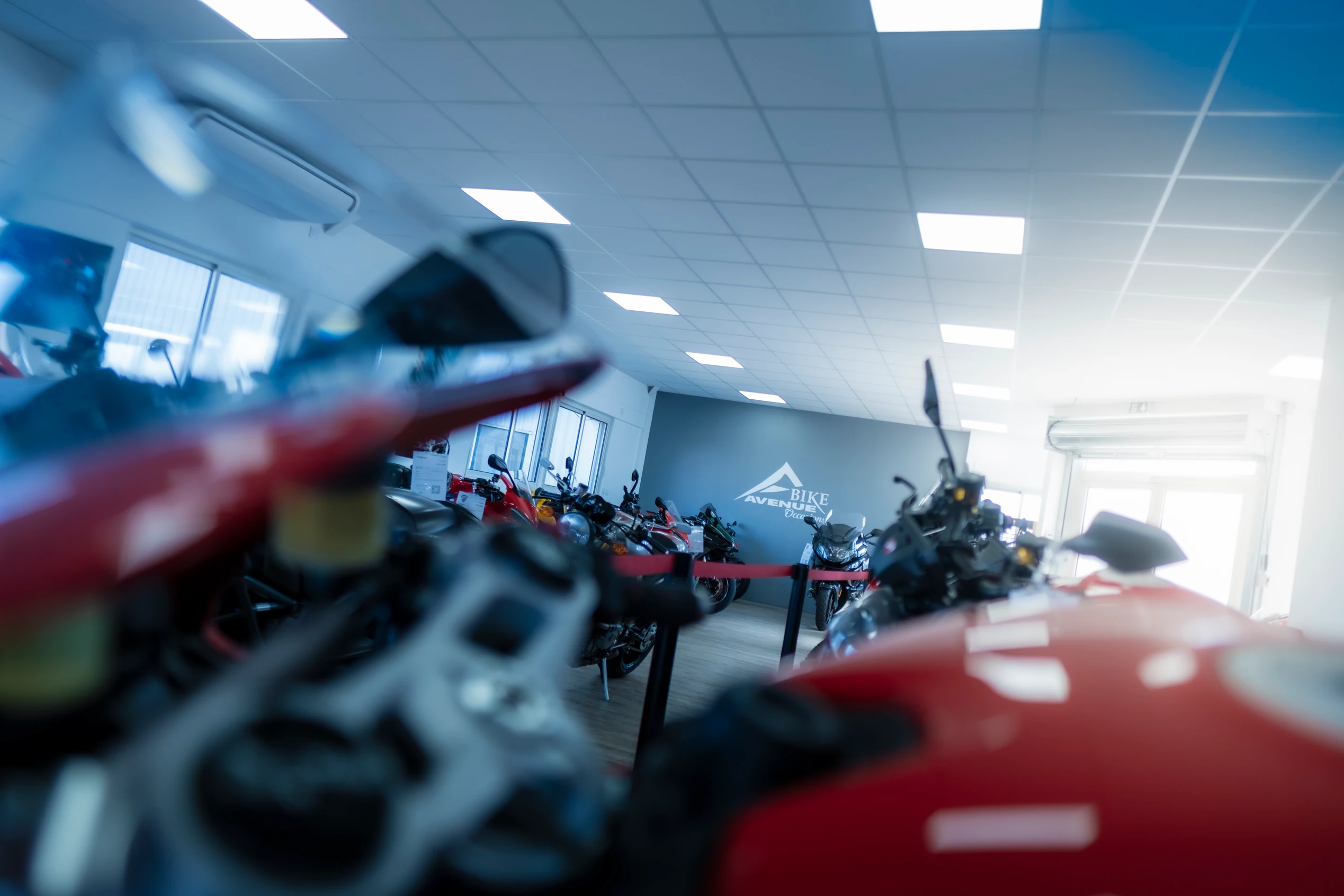 Motos dans le showroom occasions Bike Avenue