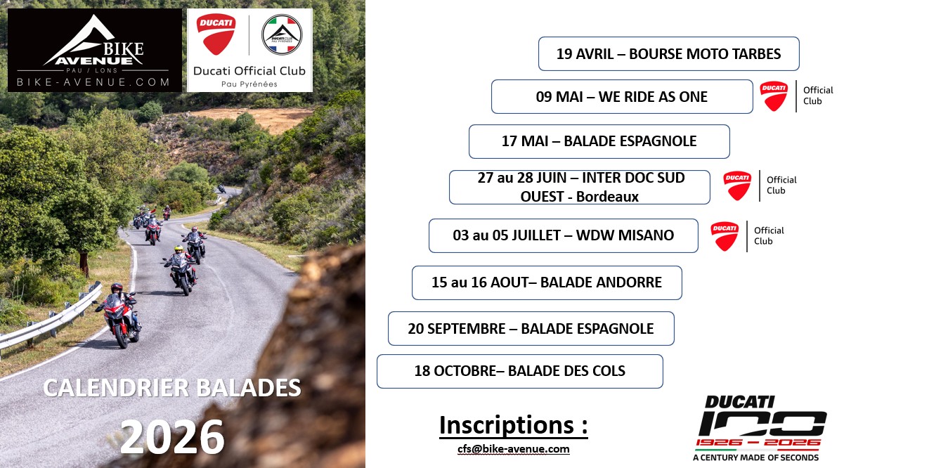 Calendrier route 2026